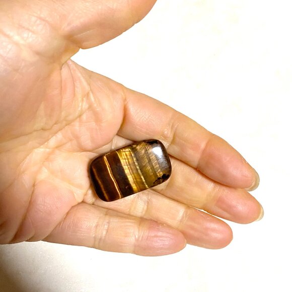 Natural Golden Brown Tiger's Eye Pendant, Large Rectangular Genuine Gemstone - Picture 11 of 11